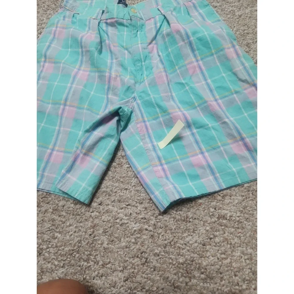 VTG POLO RALPH LAUREN Pastel Checkered Plaid Shorts Preppy 32x9 Actual USA‎
